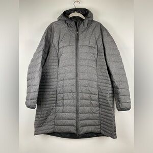 Eddie Bauer Midweight Gray Heather Down Parka, Size 1x